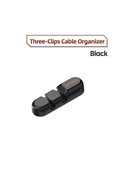 Toocki 3 ports black Cable Wire Cord Organizer Management 7 Hole Holder USB D...