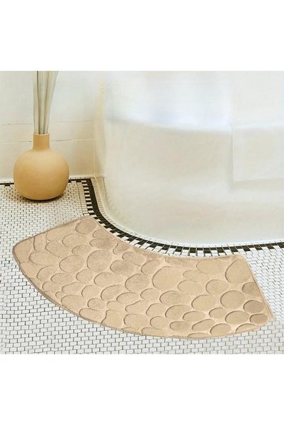 Choice 400MMx1000MM Apricot Curved bathroom mat thickened shower room absorbe...