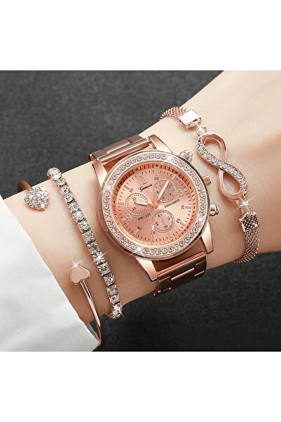 Choice A Rose Without Box 4PCS/Set Fashion Rhinestone Women Watches Luxury St...