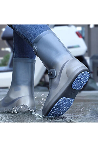 Choice XL grey Rain Boot Covers Waterproof Anti Slip Shoe Cover Cubre Zapatos...