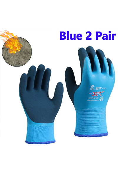 Choice XL Blue 2 Pair -30 Thickened Work Gloves Waterproof Windproof Coldproo...