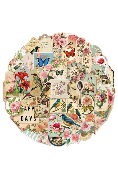 Choice 52PCS 52PCS Creative Retro Old Garbage Paper Graffiti Stickers Handboo...