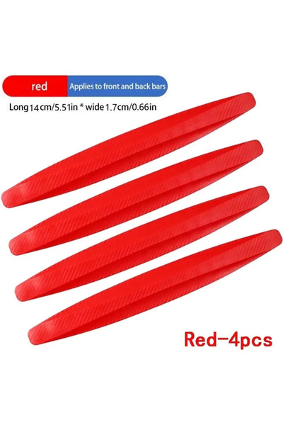 choice2 red-4 Anti-Collision Patch Car Bumper Guard Strip Anti-Scratch Bumper...
