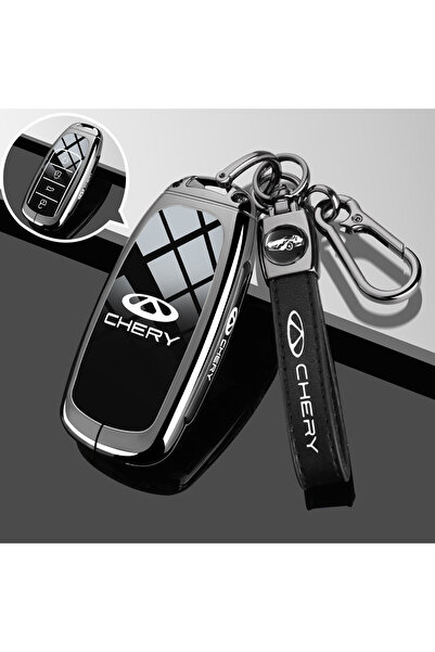 choice2 key fob for chery Style 2-Black Zinc Alloy Car Key Case for Chery Tig...