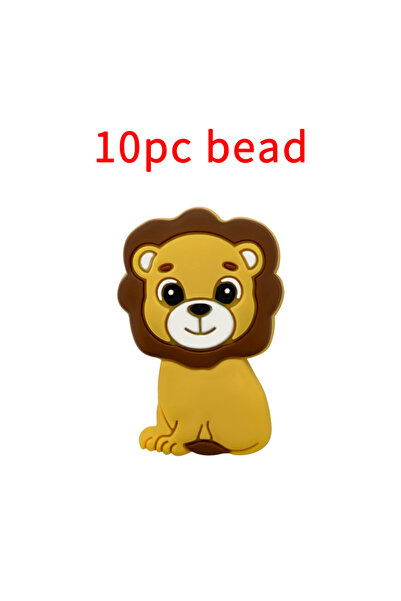 Choice 10pcs bead 1/3/10pcs Lion Baby Silicone Teether Beads Toy DIY Pacifier...