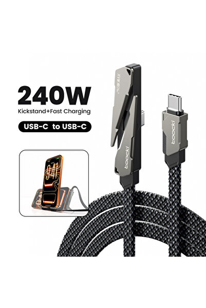 Choice3 toocki 1pack 1.5m Black Toocki 240W Cable Type C to Type C 90 Degree ...