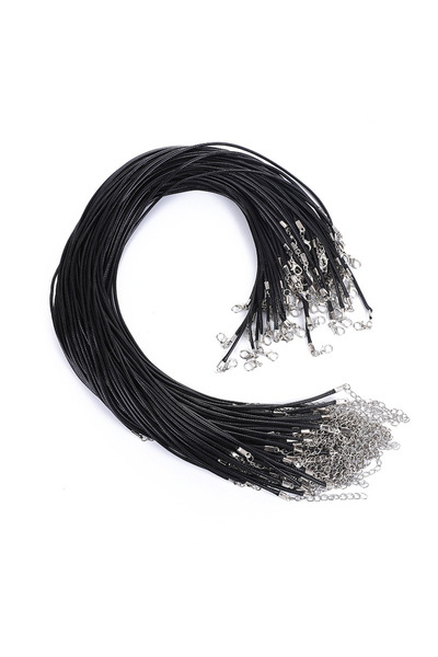 Choice 45cm-10pcs 1.5mm-black 10Pcs/lot 1.5/2mm Leather Cord Necklace With Cl...