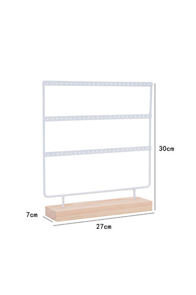 Choice White 30cm 3-Tiers 72 Holes Earring Display Holder,Metal 3 Layers Jewe...
