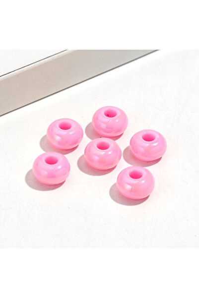 Choice7 14mm-20pcs Pink 20pcs 14mm AB Solid Colorful Resin Acrylic Abacus Loo...