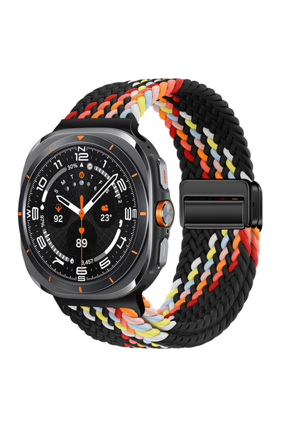 Choice9 Galaxy Watch Ultra Black Rainbow-2 Nylon Magnetic Buckle Strap For Wa...