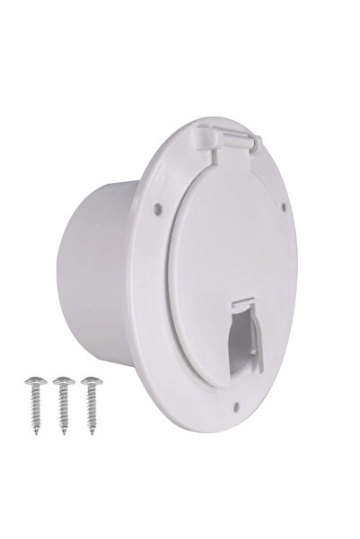 Choice1 1PC-white 1pc RV Electrical Cable Hatch 5inch With Lid Power Cable Co...