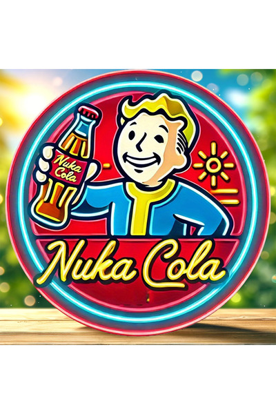 Choice MULTI Vintage Nuka Kola wooden sign 7.8x 7.8 inches-iconic vault boy d...
