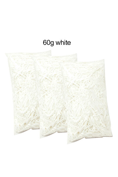 Choice10 60g WHITE 20/40/60g Raffia Paper Shreds & Strands Shredded Crinkle C...