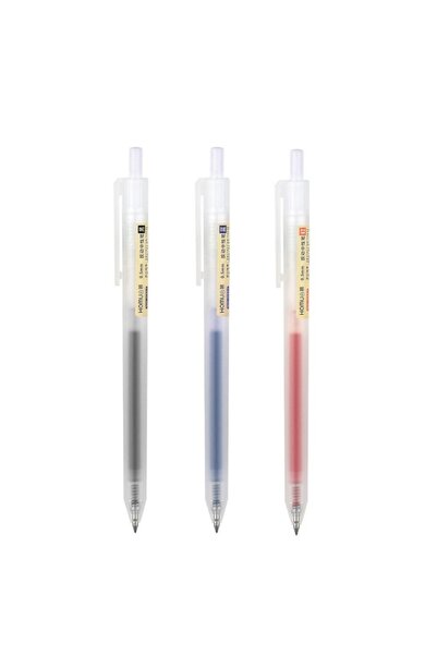Choice9 1black 1blue 1red 3-5pcs Retractable Gel Pens Set Black/Red/Blue Ink ...