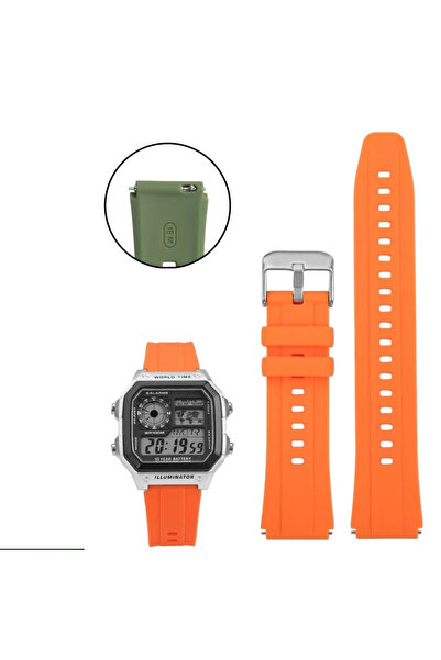 Choice3 18mm Orange-silver For G-SHOCK 3299 AE1200 AE-1200 AE1300 SGW400 SGW-...