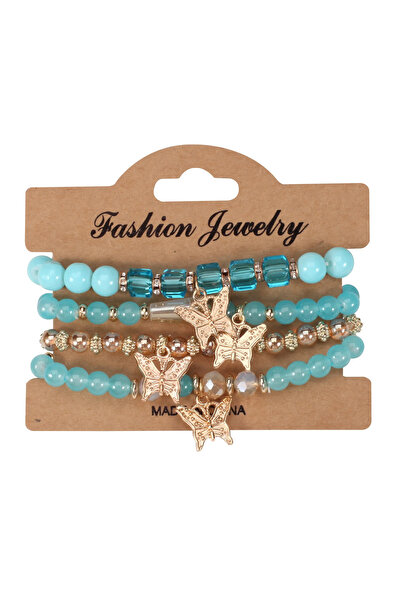 Choice 7 4Pcs Fashion Butterfly Charm Bracelet Set For Women Crystal Beads Ch...
