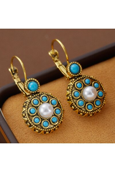 Choice WF5525-1 Ladies' Elegant Fashion Green Synthetic Turquoise Earrings Su...