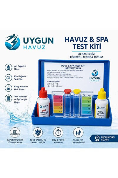 Waterfun SU TESTİ Havuz Suyu Ölçüm Ph Klor Test Kiti UygunHavuz