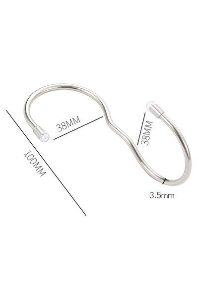 Choice 12PCS Silver S Shape Hooks for Closet Hanging Twist Design Metal Bags ...