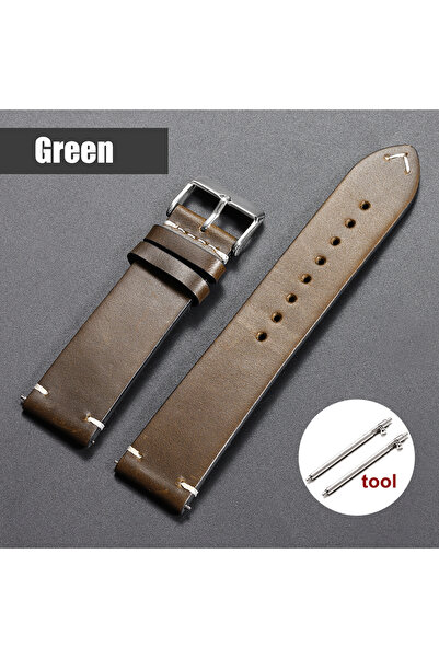 Choice8 24mm Green Vintage Oil Wax Leather Watchband 18mm 20mm 22mm 19mm 21mm...