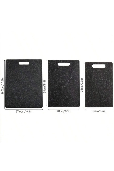 Choice 3PCS black-01-1 Marble Texture PP Cutting Board Antibacterial and Mild...