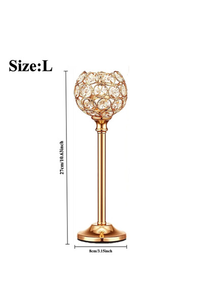 Choice Gold L 1 Pcs Crystal Candle Holders Bulk, Shiny Candlestick Holder for...