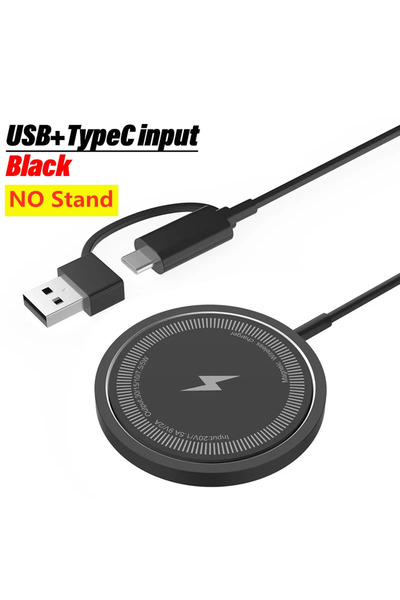 Choice5 VIKEFON USB Type C Black Magnetic Wireless Charger Fast Charging Stat...