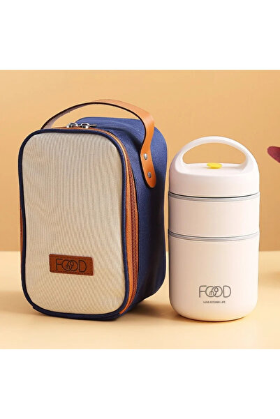 Choice4 White with bag Vacuum Thermal Lunch Box Stainless Steel Insulated Lun...