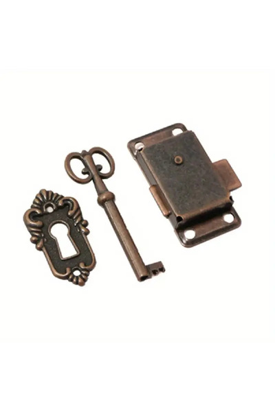 Choice1 Brown 1pc Antique Iron Door Lock Drawer Jewelry vintage Wood Box Cabi...