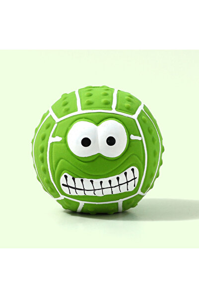Choice green Smiley Face Latex Squeaky Toy - Pet Chew Ball for Dogs, Helps wi...