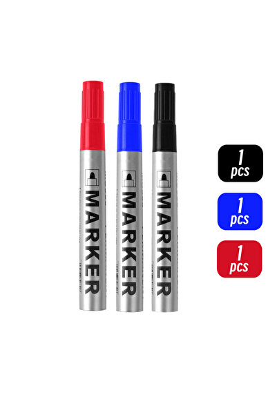 Choice10 1red 1blue 1black Permanent Paint Marker Pen Waterproof Black Pen fo...