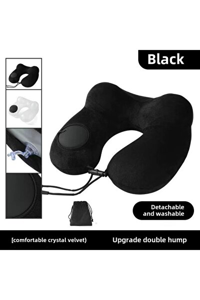 Choice black with Bag U-Shaped Comfortable Self-inflating Air Pillow Neck Sup...