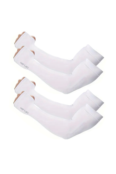 Choice 2Pair White Thumb 2Pairs Summer UV Protection Ice Sleeves Men Wemen Sp...