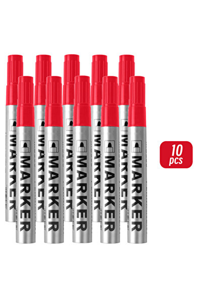 Choice5 10 red Permanent Paint Marker Pen Waterproof Black Pen for Tyre Oily ...