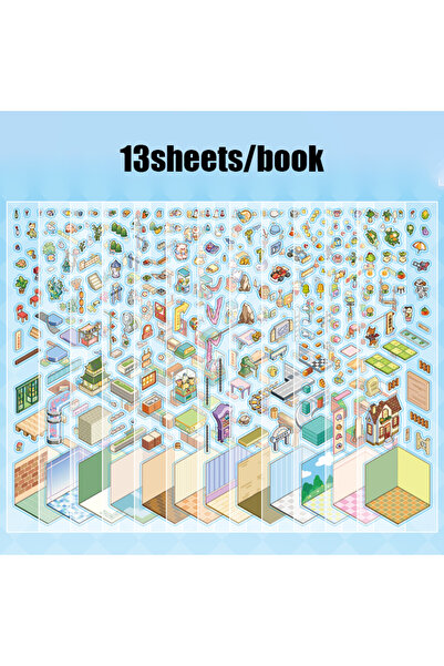 Choice S30140-1 Mr. Paper 13pcs Palm PET 2.0 Sticker Book, Mini Diorama Journ...