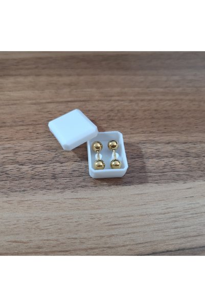 Choice Boxed Ear Studs-B 1pair Boxed 6MM Stainless Steel Geometric Round Shap...