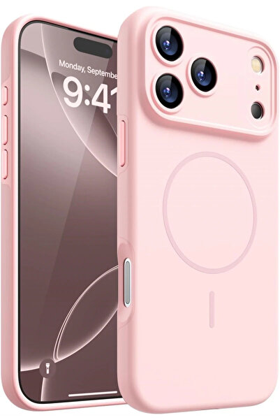 Choice iPhone 16 Pro Max Pink Magnetic Silicone Soft Case for Magsafe IPhone ...