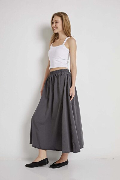 armalife 4449 Elastic Waist Maxi Flared Women's Skirt
