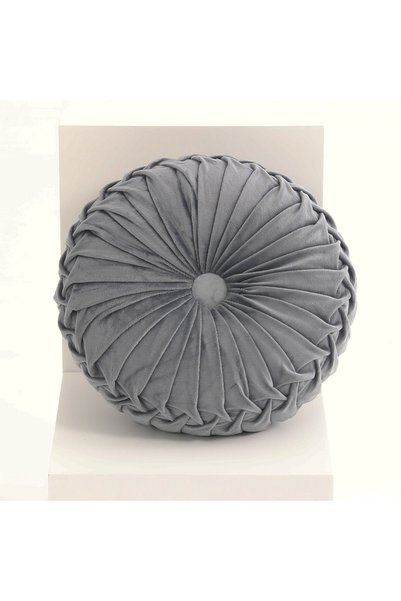 Choice4 35x35CM Grey Throw Pillow Hand Sewn Pleated 3D Dutch Velvet Pumpkin B...