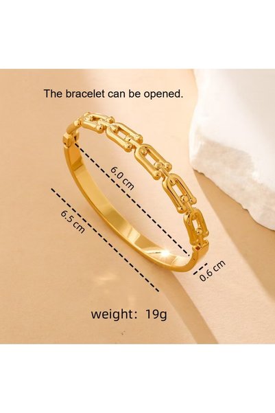 Choice 58-63mm Type2 Stainless Steel Skeleton Bracelet for Women Gold Color W...