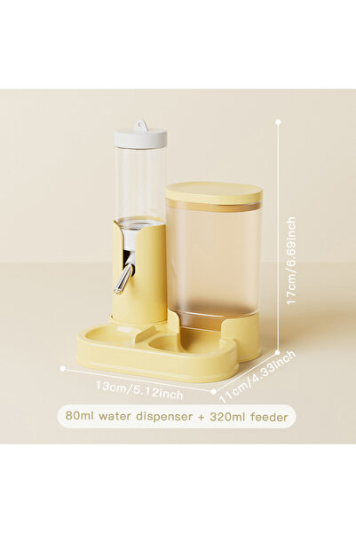 Choice Yellow Auto Feeder And Waterer Two-in-One for Hamsters Guinea Pigs Chi...
