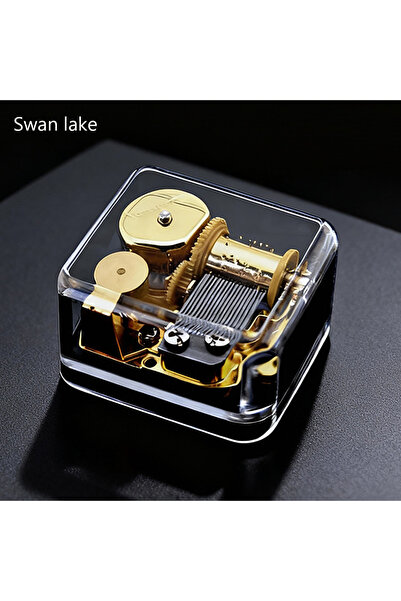 Choice19 GSwan lake Yunsheng Gold Plated Clockwork Music Movement Box Swan La...