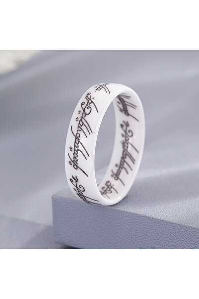 Choice5 12 white 2026 new retro white ceramic magic pattern ring, simple and ...