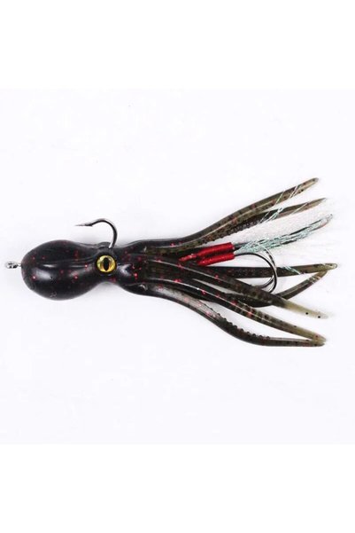 Choice 21G 11cm army green Lead Covered Squid Soft Bait Iron Plate Double Hoo...