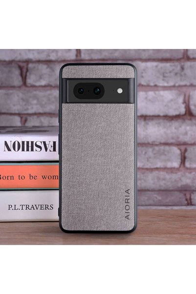 Choice 8 LightGrey Luxury Textile Leather Case for Google Pixel 8 Pro 7 7A 6 ...