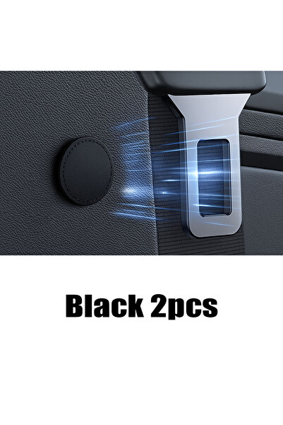 Choice1 black 2pcs Magnetic Car Seat Belt Holder Fixing Clip Artificial Leath...