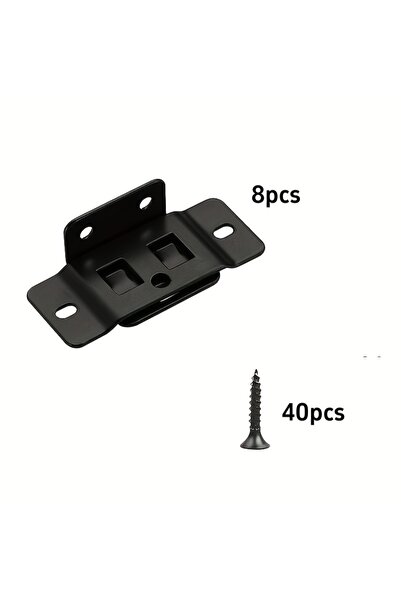 Choice black 8pcs 2 In 1 L Shape 90 Degree Furniture Connector Shelf Support ...