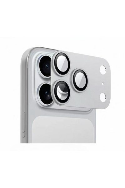 Choice for iPhone 17Pro Silver Metal Glass Camera Lens Protector for IPhone 1...