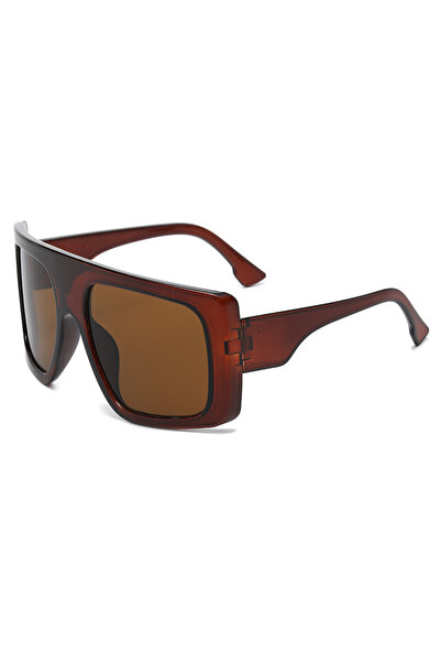 Choice8 brown Protective Glasses Oversized Punk Square Sunglasses Y2K Unique ...