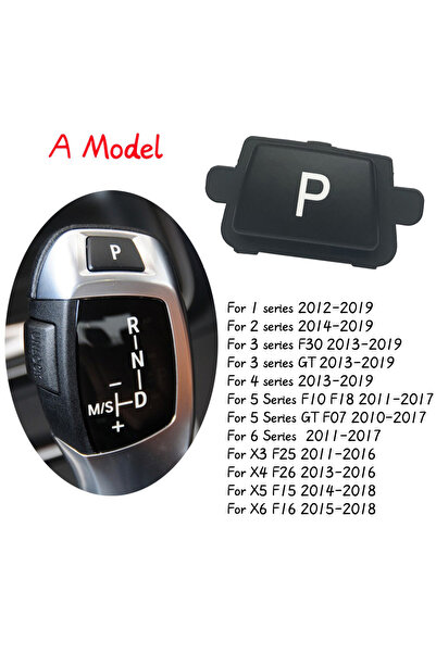 Choice A Model Matte Black ABS Car GearShift Knob P UNLOCK Button Switch Cove...
